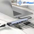 USB-C Hub 8in1 4K HDMI USB 3.0 LAN 87W SD Kartenleser für Laptop und PC