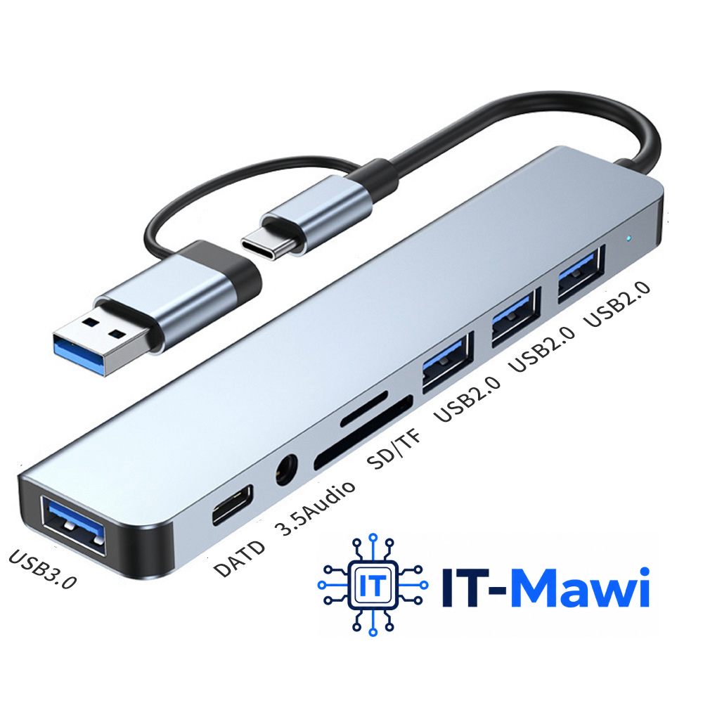 USB Hub Multiport USB-C 4K HDMI USB 3.0 SD TF Kartenleser Audio für Laptop
