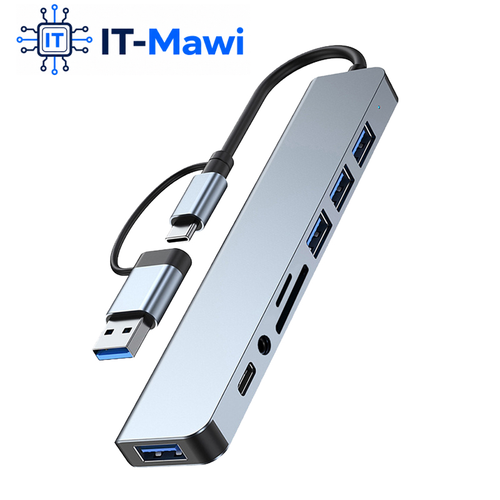 USB Hub Multiport USB-C 4K HDMI USB 3.0 SD TF Kartenleser Audio für Laptop